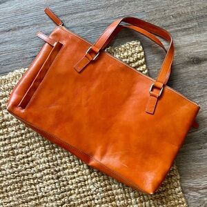 Medium Leather Club Monaco Tote Bag/Satchel